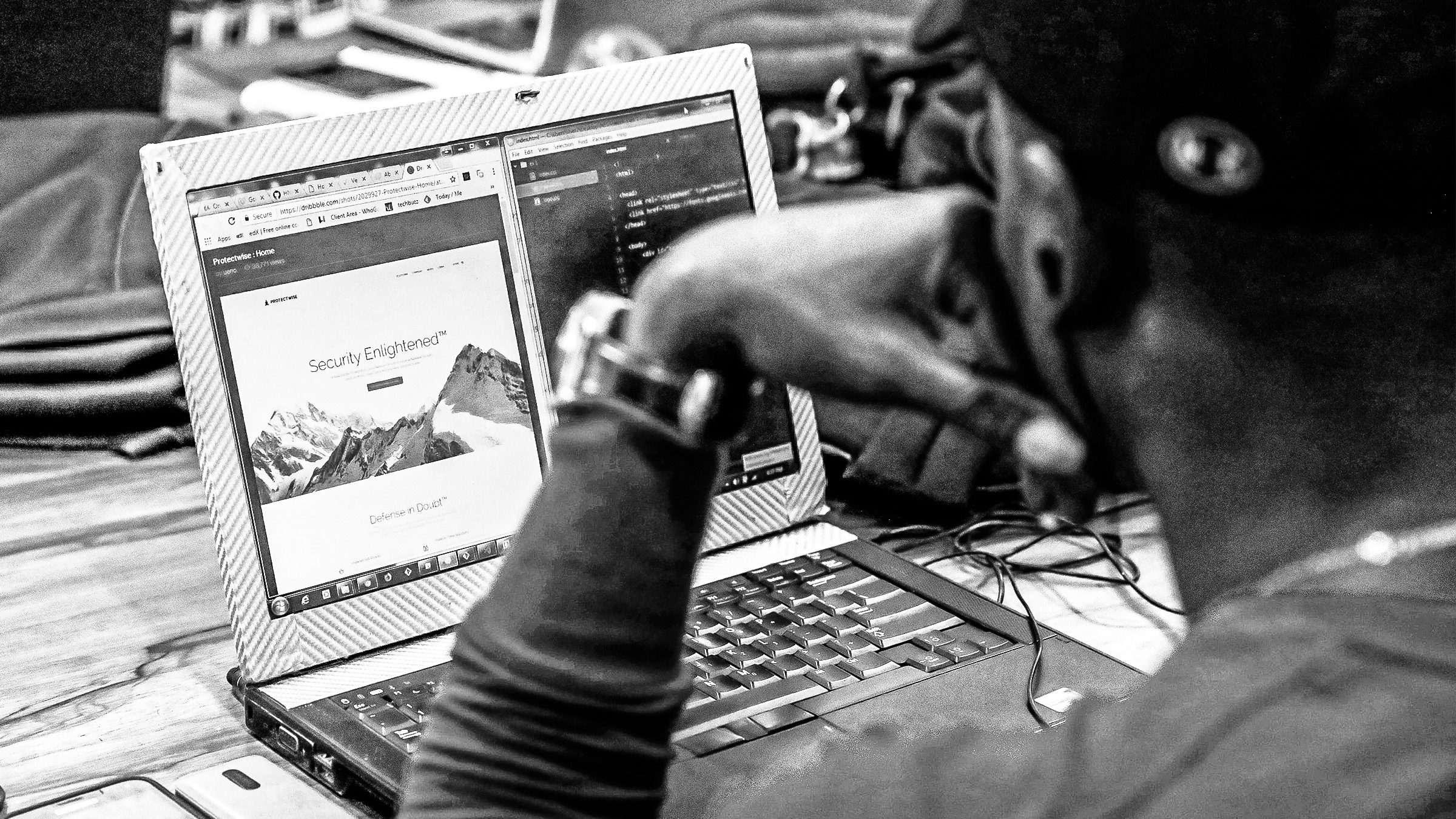 Website developers working on a new project, optimizing design and functionality for a smooth user experience.