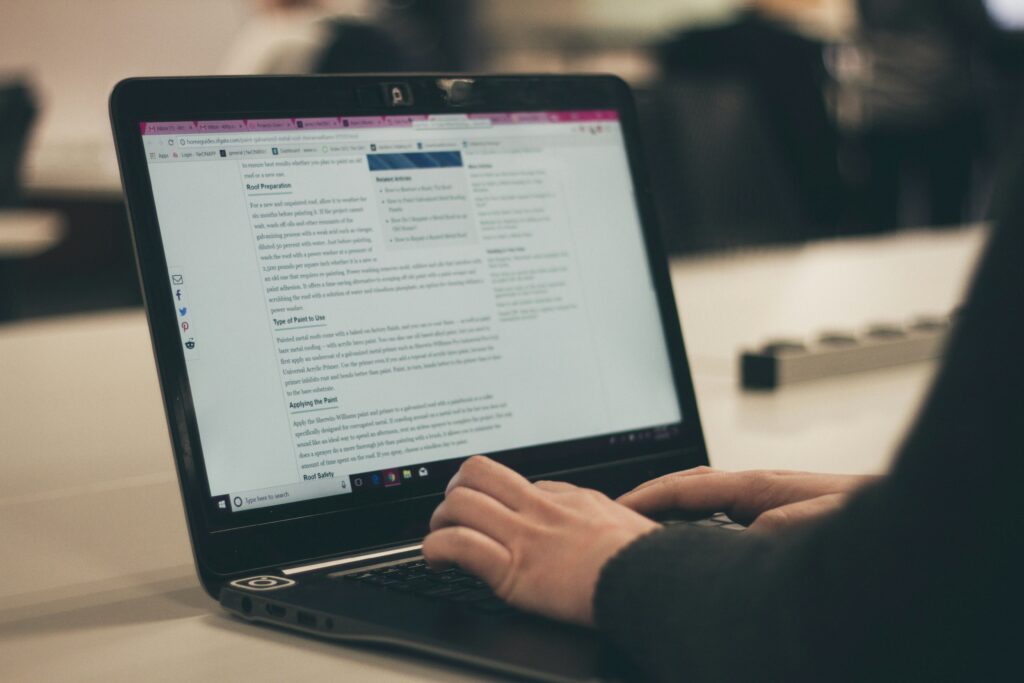 web pages, social media posts